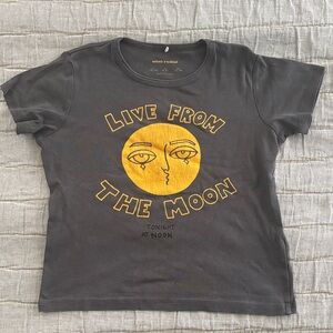 Mini Rodini Charcoal Tee with Bold Yellow Graphic